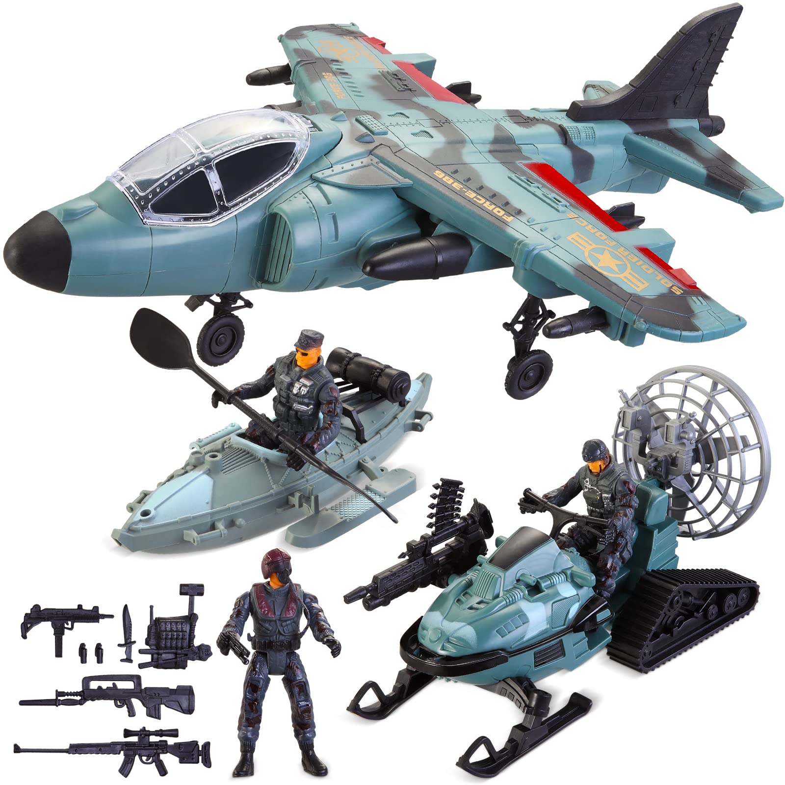 JOYIN military toy set fighter jet cockpit for realistic piloting play