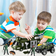 JOYIN dog figure adds companionship during army base adventures.