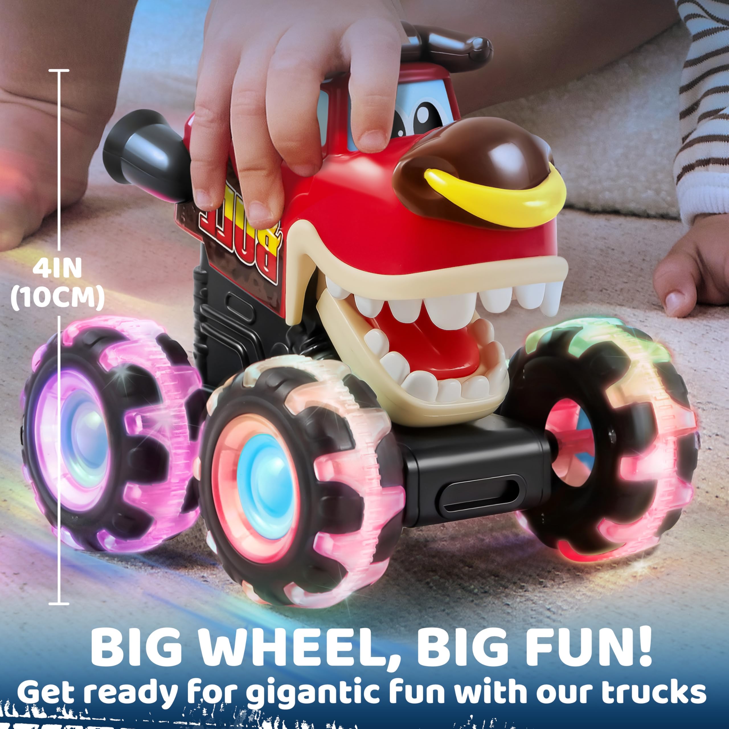 JOYIN monster truck mouth-chomp motion adds lifelike play and engagement.