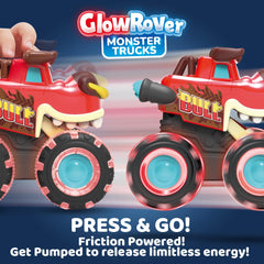 JOYIN monster truck tyrannosaurus with LED wheels sparks glowing dinosaur adventures.