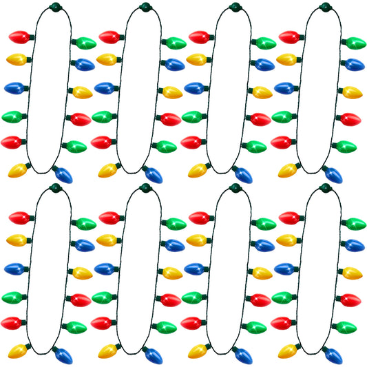 JOYIN multicolor LED necklace shown in four modes for celebrations.