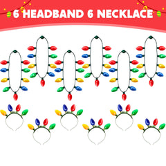 JOYIN nine-bulb necklace closeup reveals vivid multi color glow