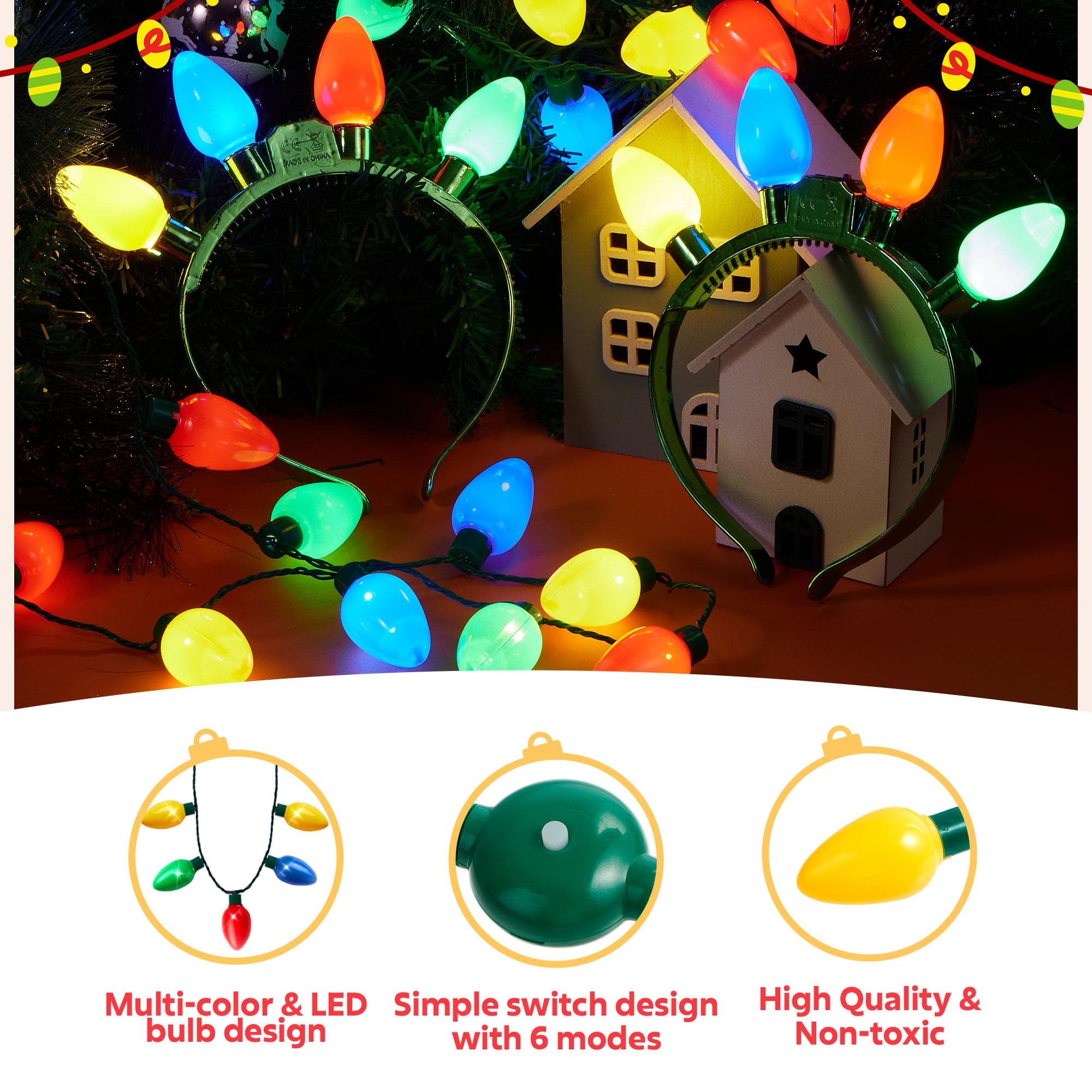 JOYIN nine-bulb necklace lights showcase vibrant glow