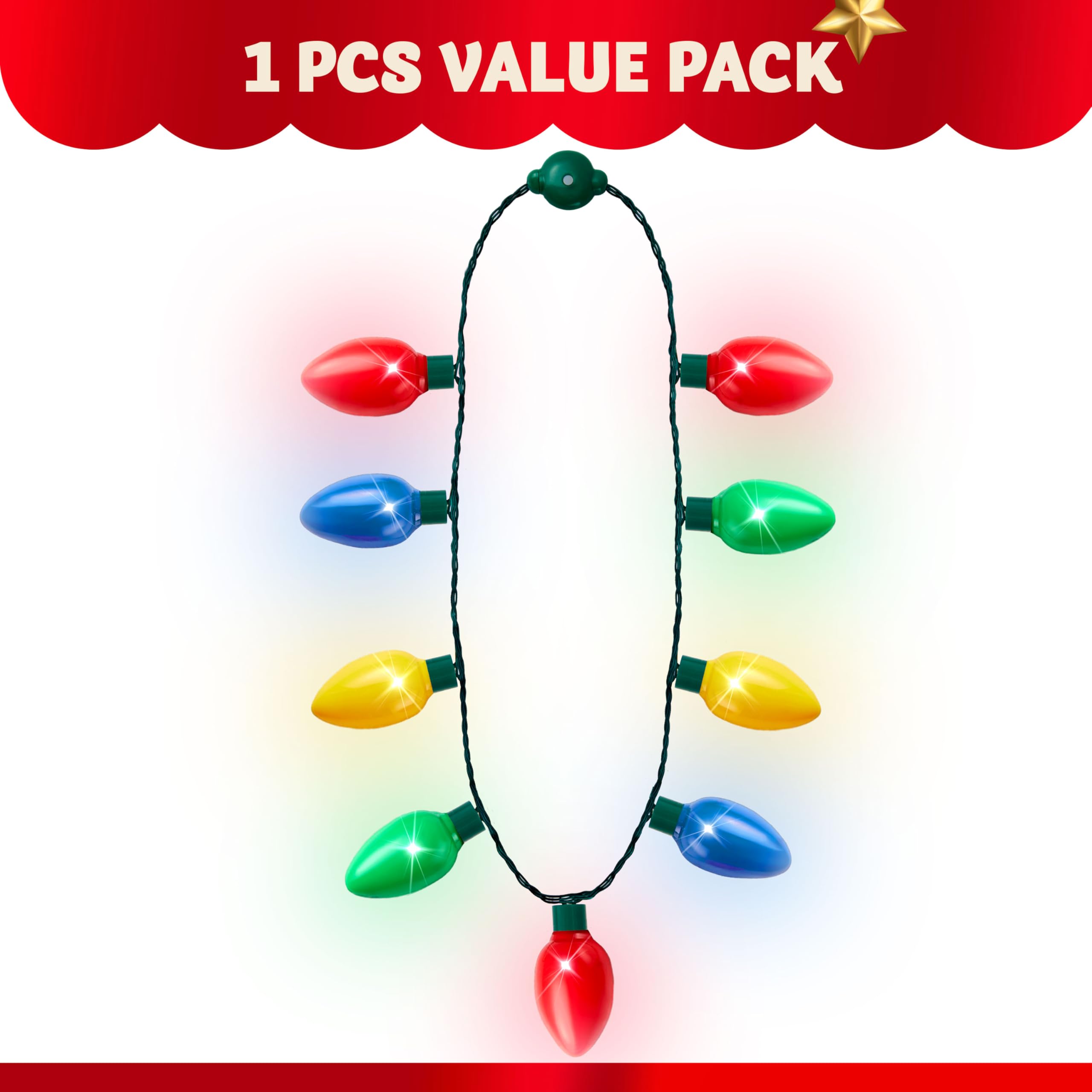 JOYIN necklace showing nine bulbs for vibrant festive glow.