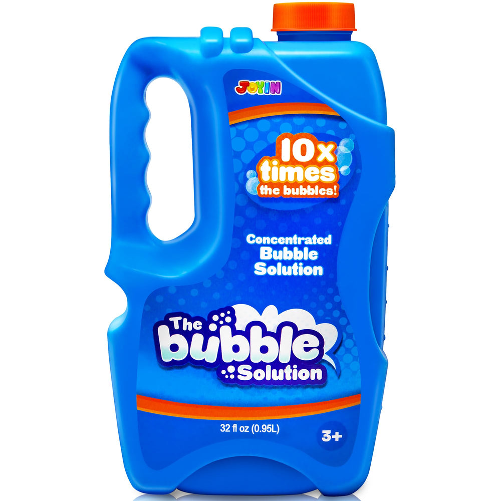 JOYIN non-toxic safety label on bubble solution bottle.
