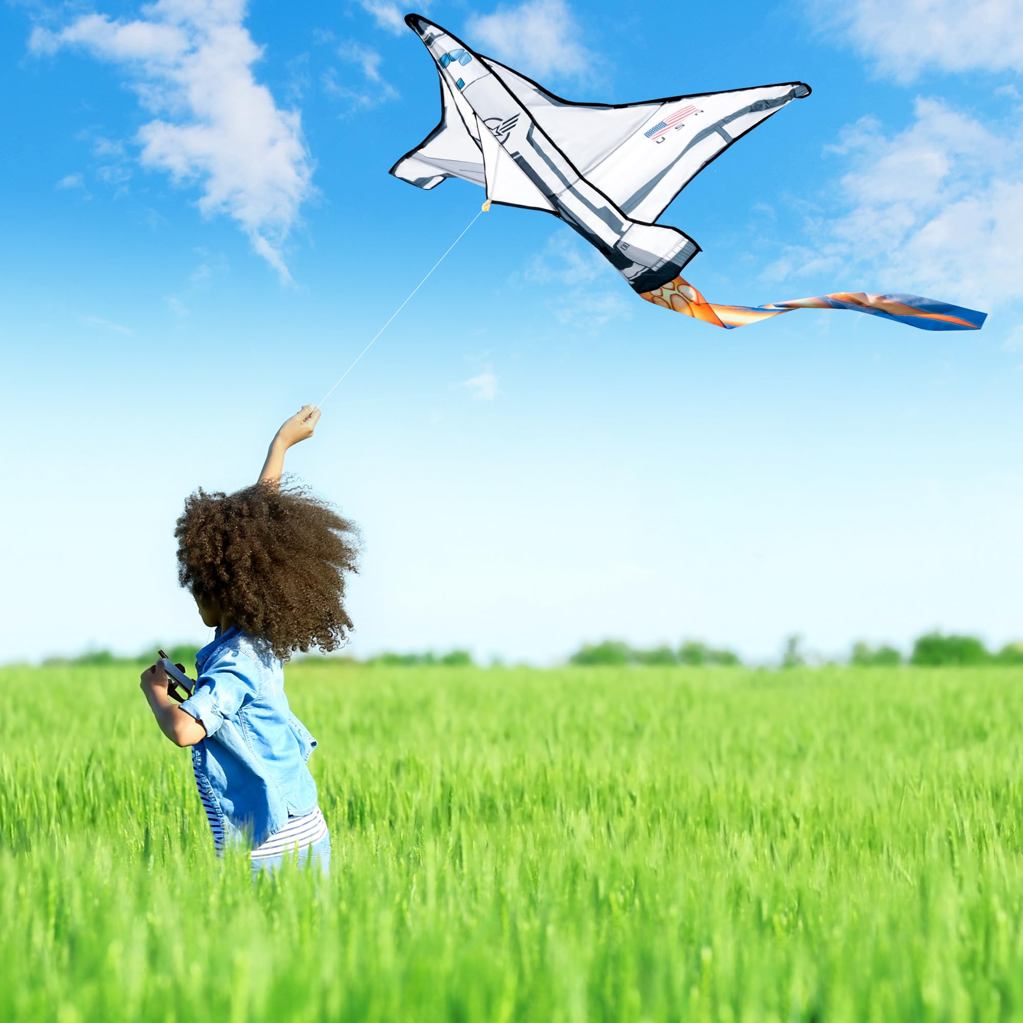 JOYIN Nylon Spaceship Kite body stands up to windy days for long-lasting fun.