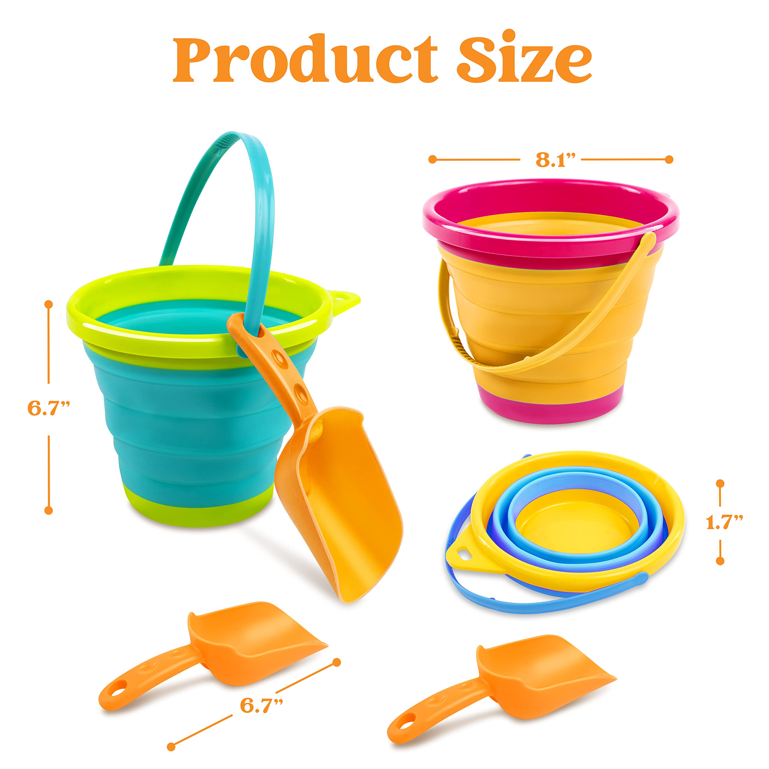 JOYIN pail and shovel set for camping, easy to carry in a mesh bag