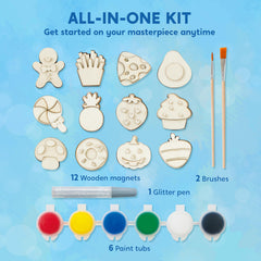 JOYIN paint palette and brush set supports easy color mixing for magnet crafts.