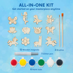 JOYIN glitter glue adds sparkle to wooden magnet crafts.