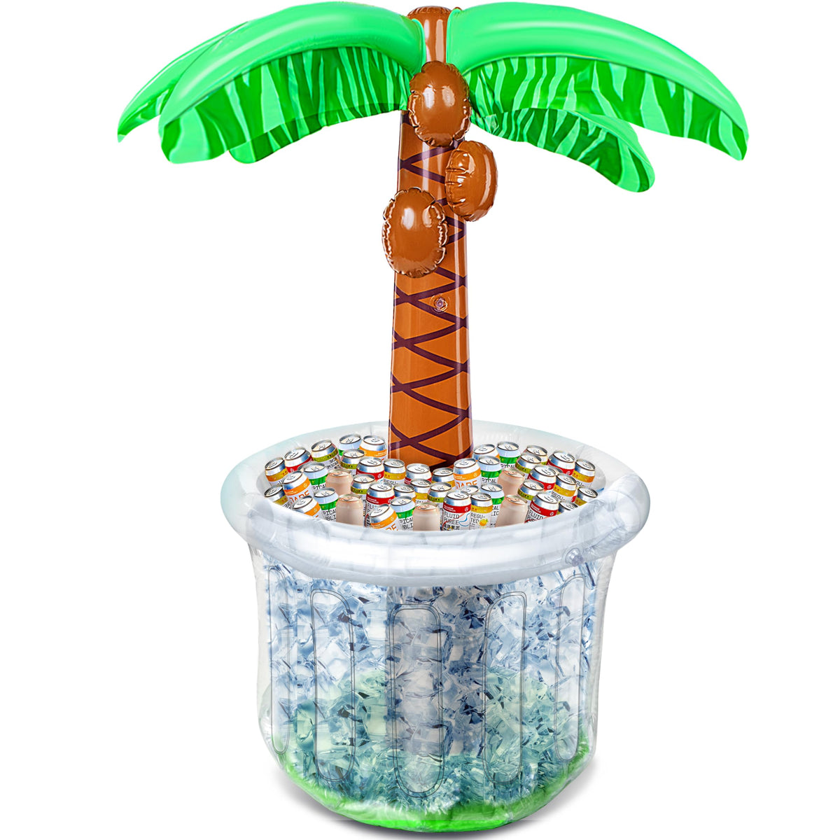 JOYIN palm tree cooler front view, 5ft tall, ideal poolside centerpiece.
