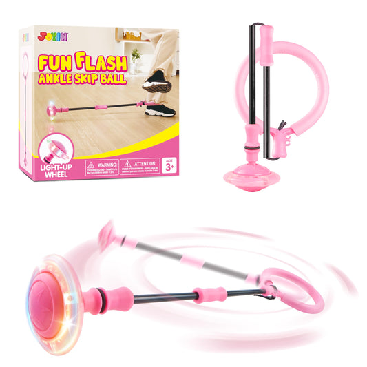 JOYIN Pink Ankle Skip Ball with flashing lights for indoor and outdoor play benefits