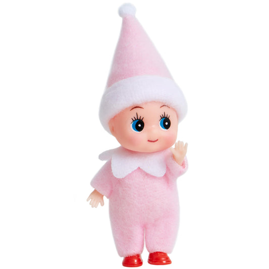 JOYIN pink elf doll featuring petal collar for holiday charm.