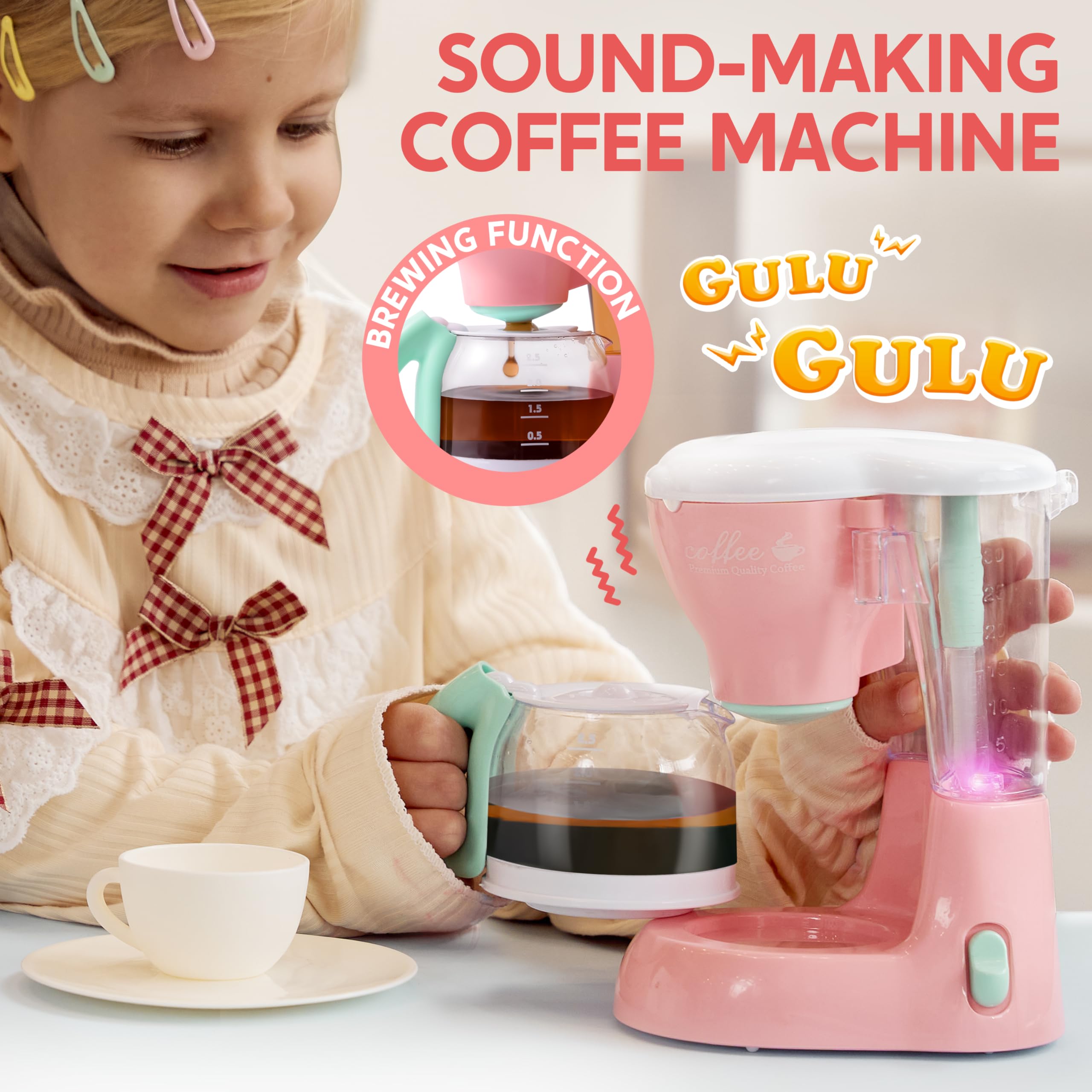 JOYIN kitchen blender rotating blades create colorful pretend smoothies.