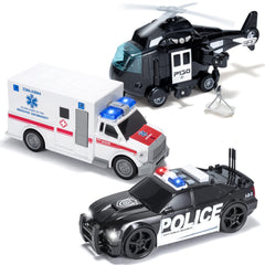 JOYIN police car toy with lights for imaginative rescue play