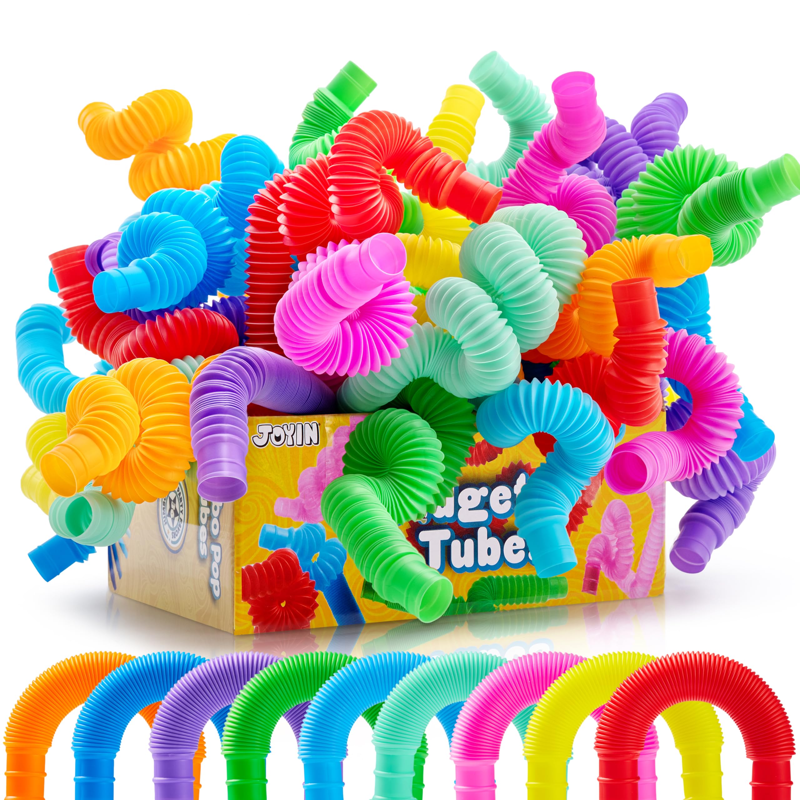 JOYIN Pop Tubes in nine colors for colorful hands on learning and play