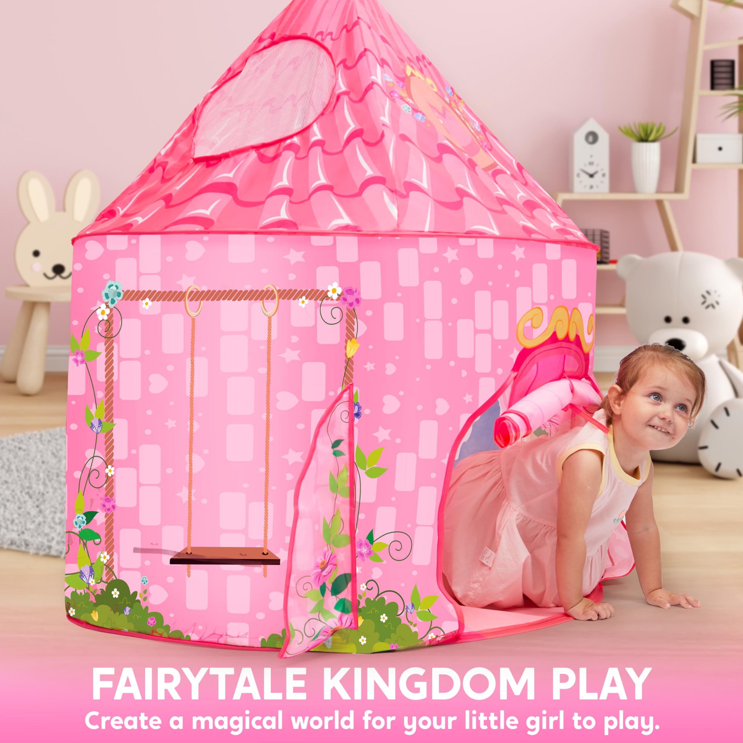 JOYIN princess tent carry tote helps keep play essentials organized for outdoors