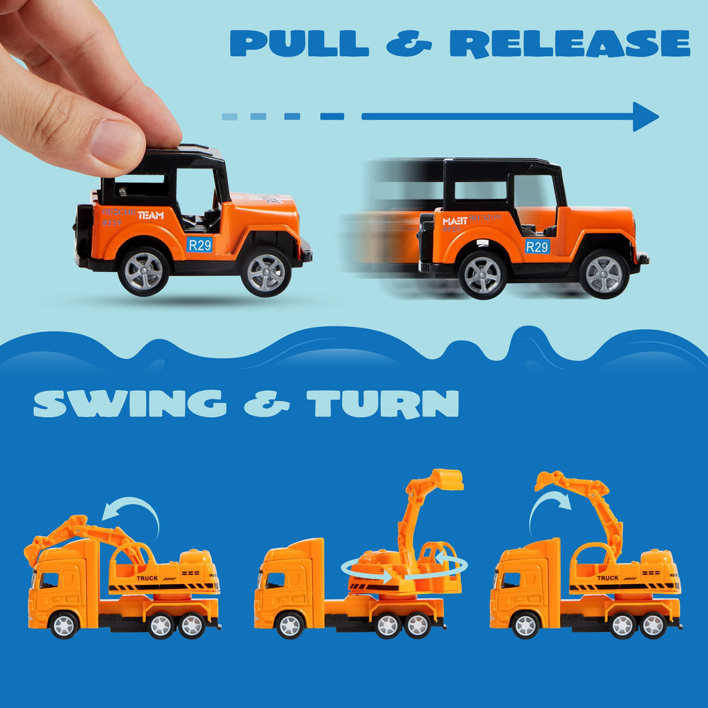 JOYIN pull-back bulldozer for construction pretend play and fine motor practice.