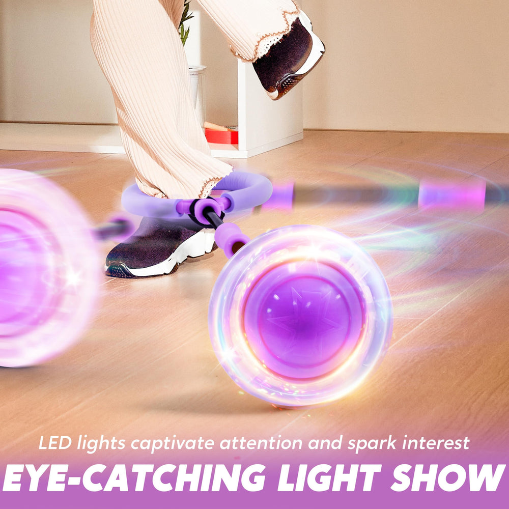 JOYIN purple ankle skip ball shows color flash wheel during motion for eye catching fun.