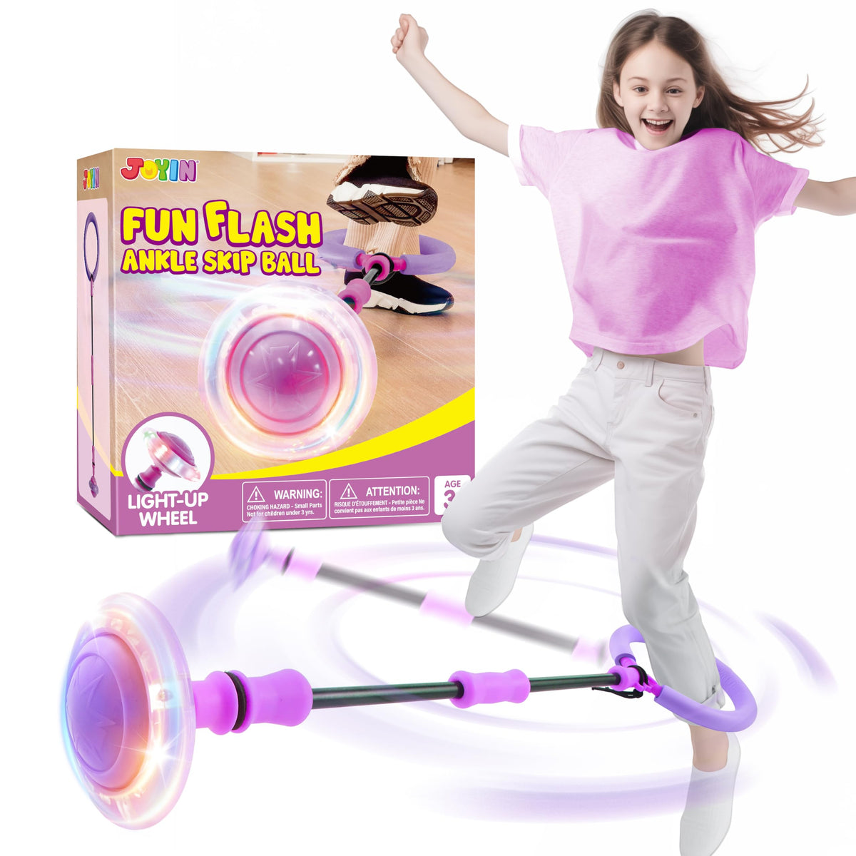 JOYIN purple ankle skip ball flashing lights for lively indoor and outdoor play.