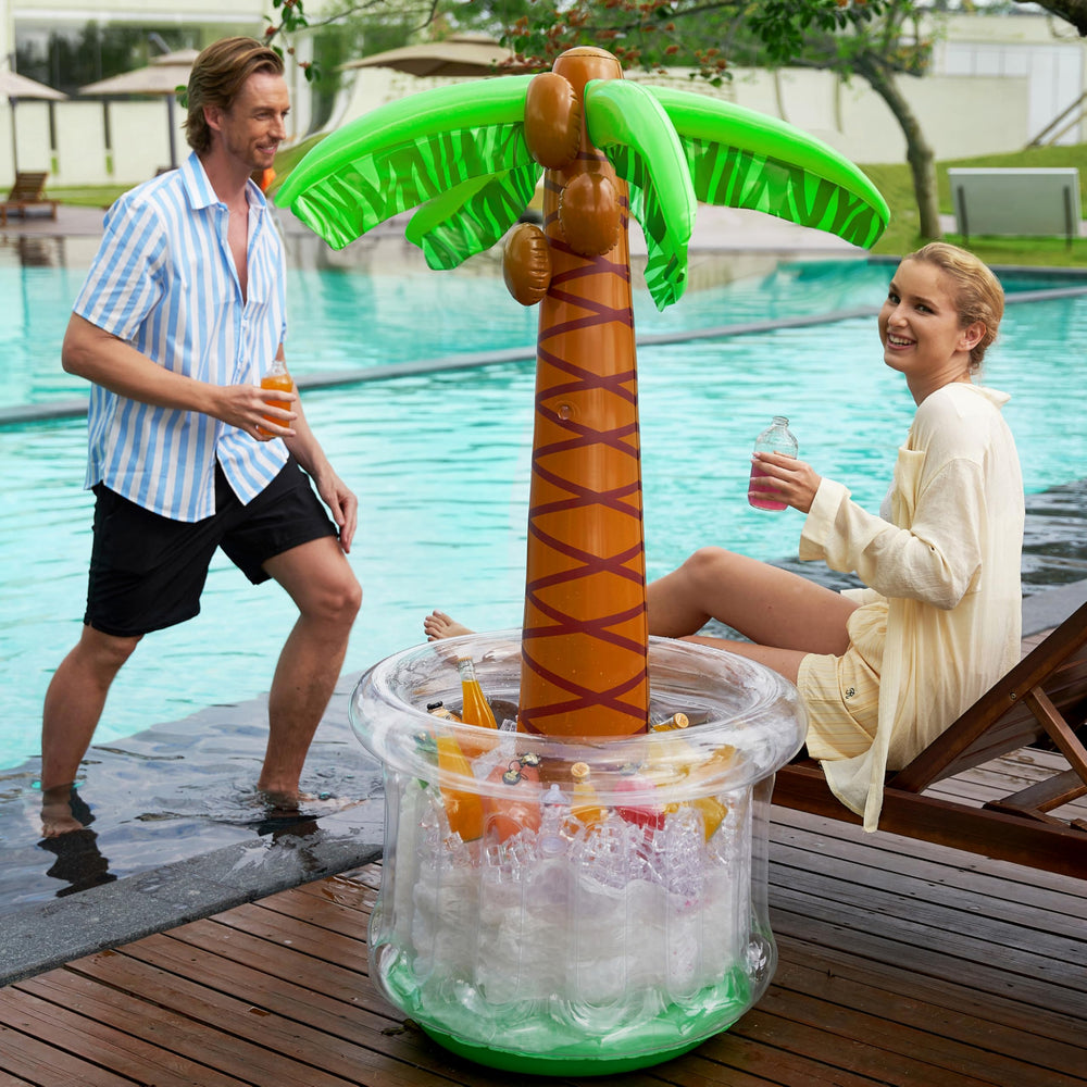 JOYIN palm tree cooler with durable PVC construction for outdoor use.