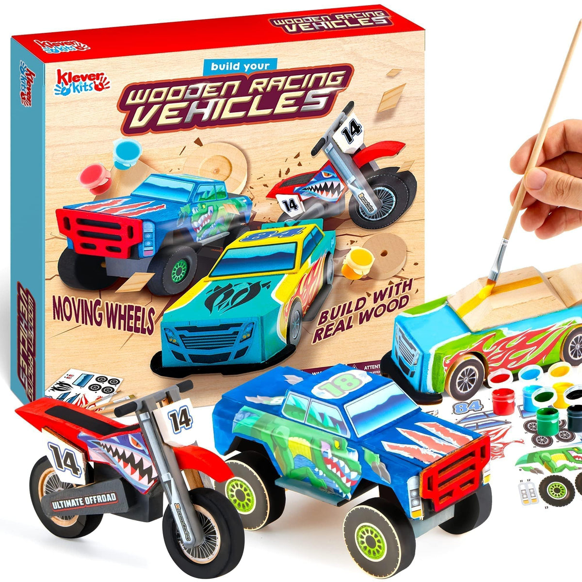 JOYIN race car craft kit inside view for creative building