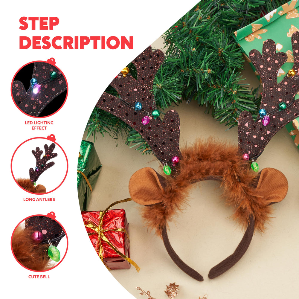 JOYIN reindeer ears and furry fuzz detail for cute costume flair.