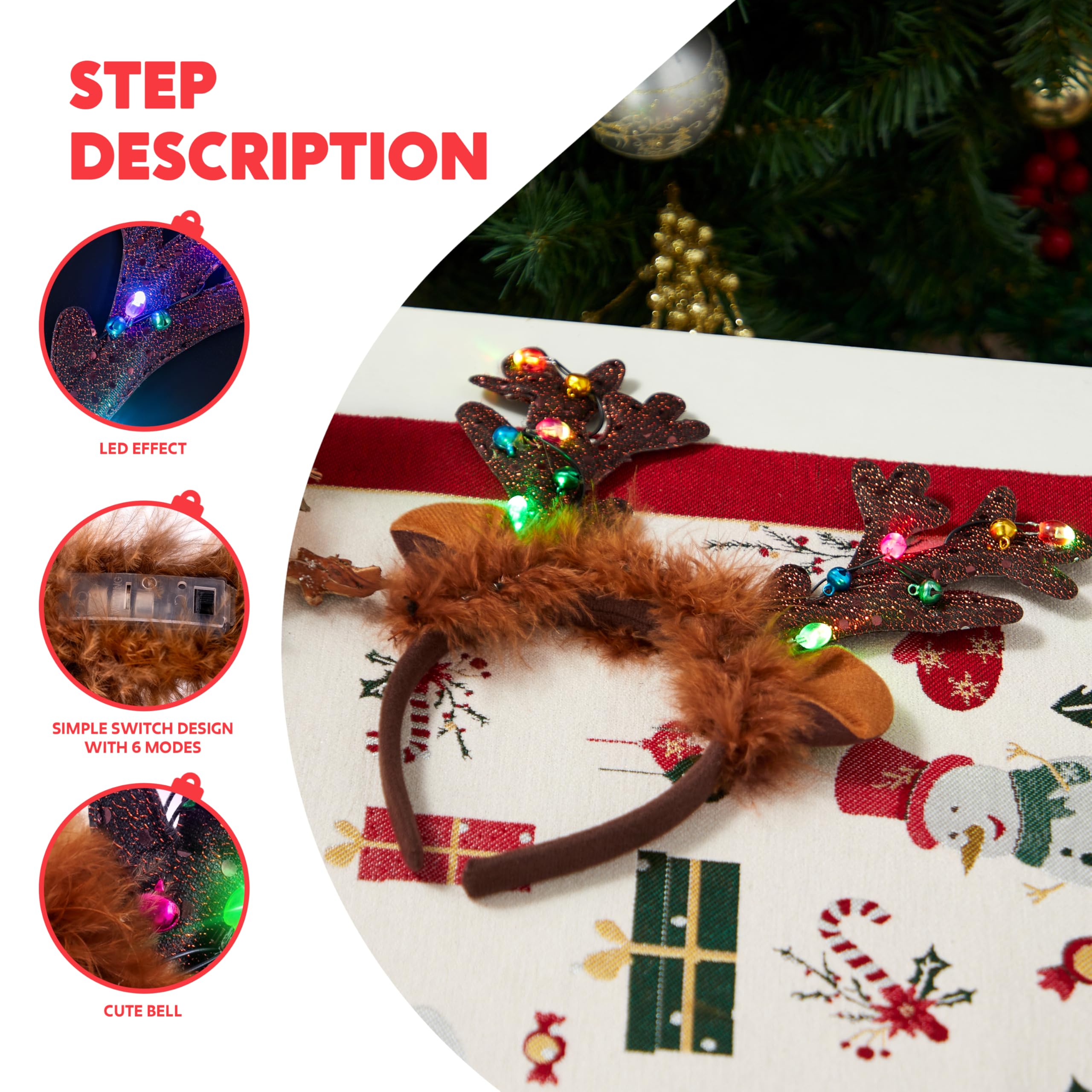 JOYIN reindeer headband ears with soft fur for cozy charm