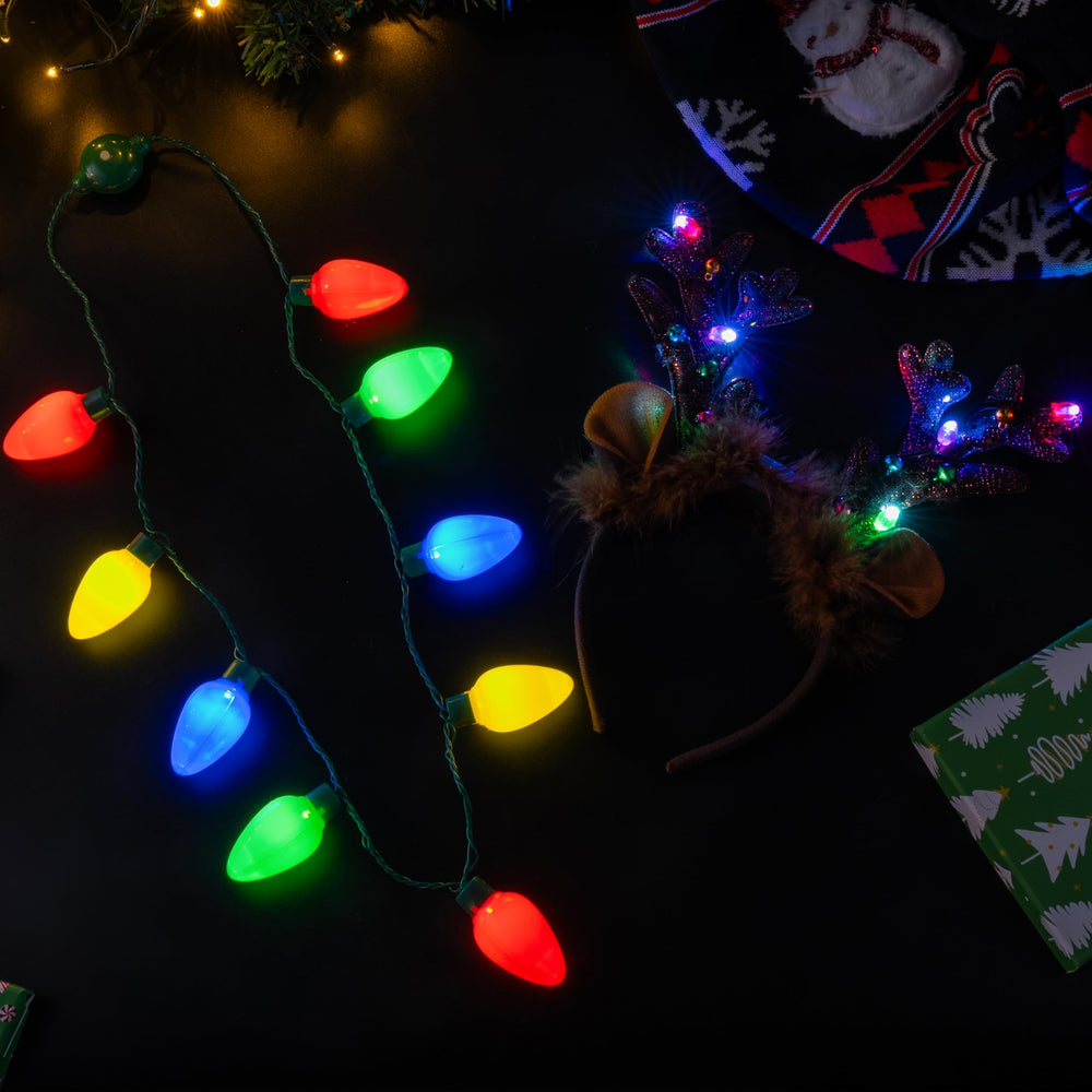 JOYIN Reindeer headband worn with necklace completes festive look