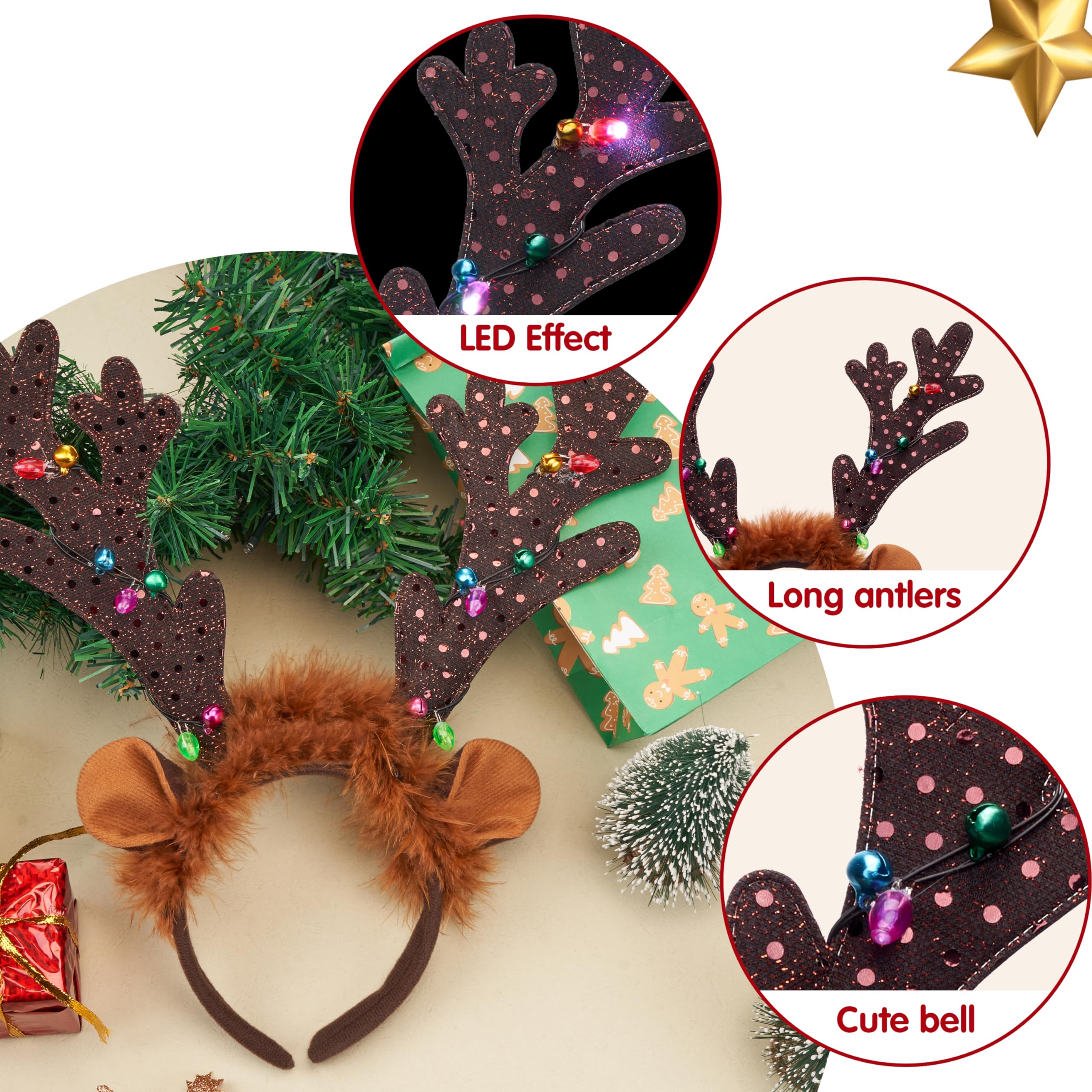 JOYIN reindeer headbands worn by kids add festive charm