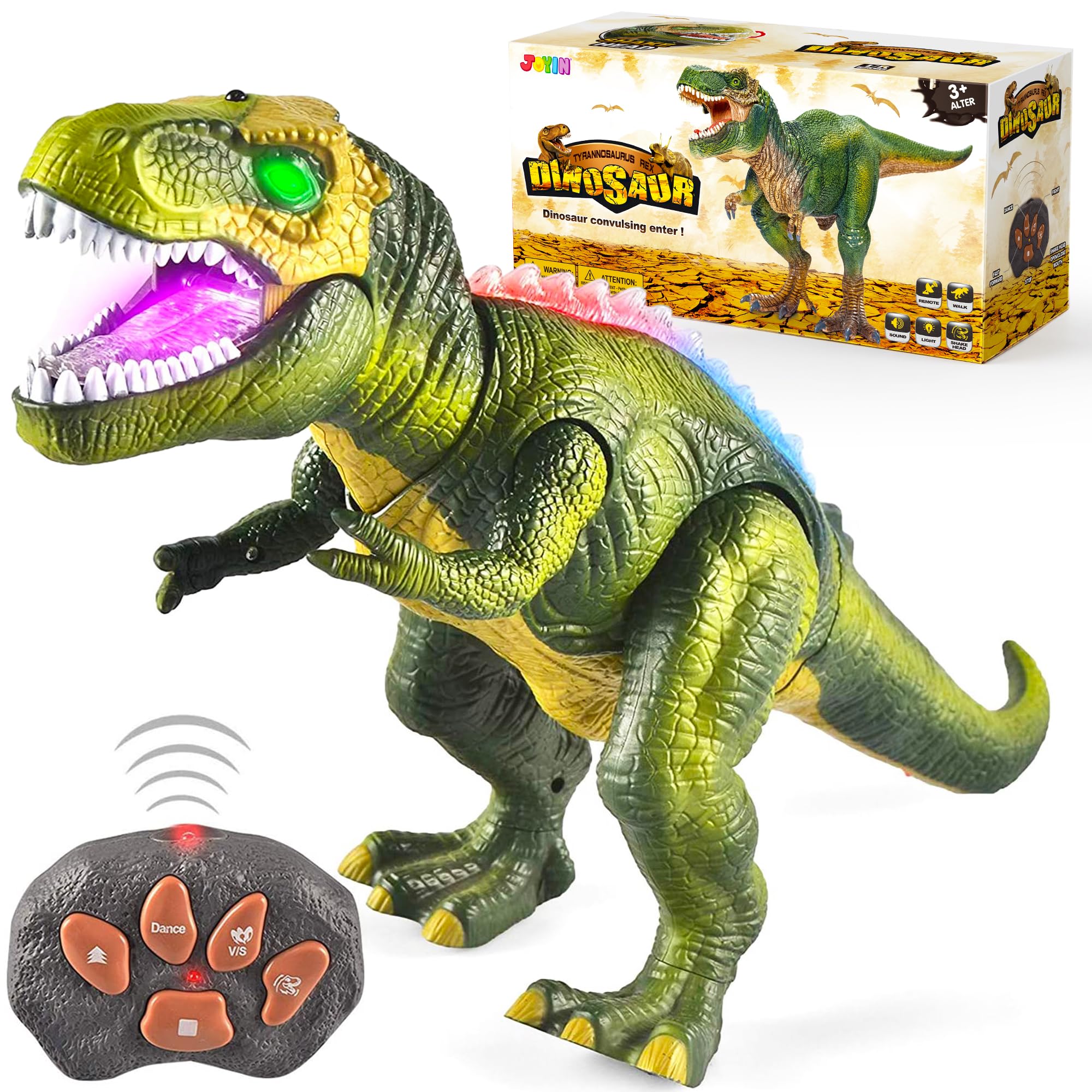 JOYIN robot dinosaur toy walking and roaring for kids playtime.