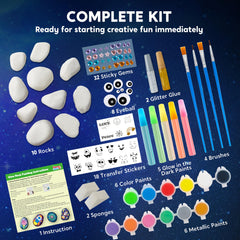 JOYIN Rock Painting Kit Glow Paint for bright nighttime designs