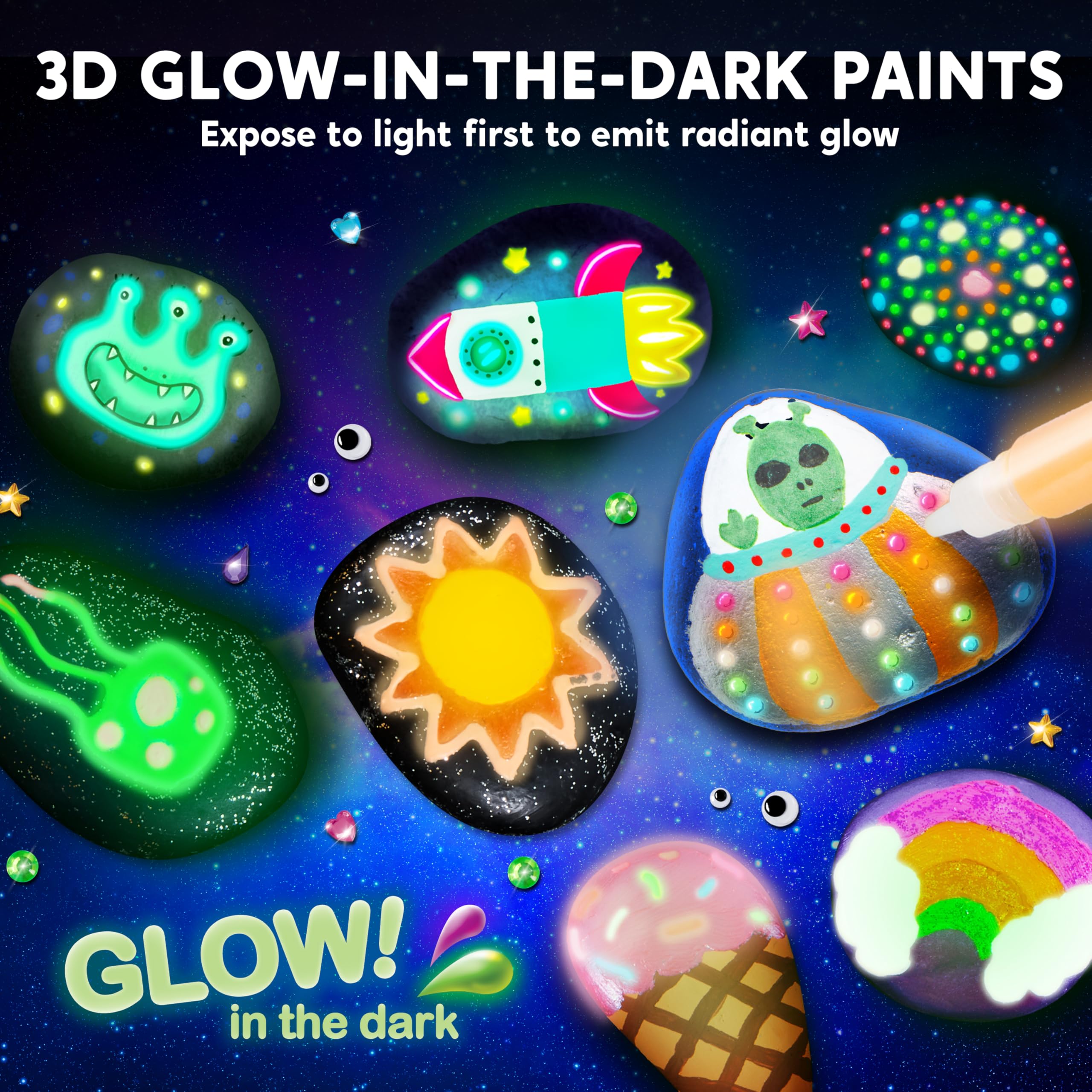 JOYIN Rock Painting Kit Standard Paints for precise color work on rocks