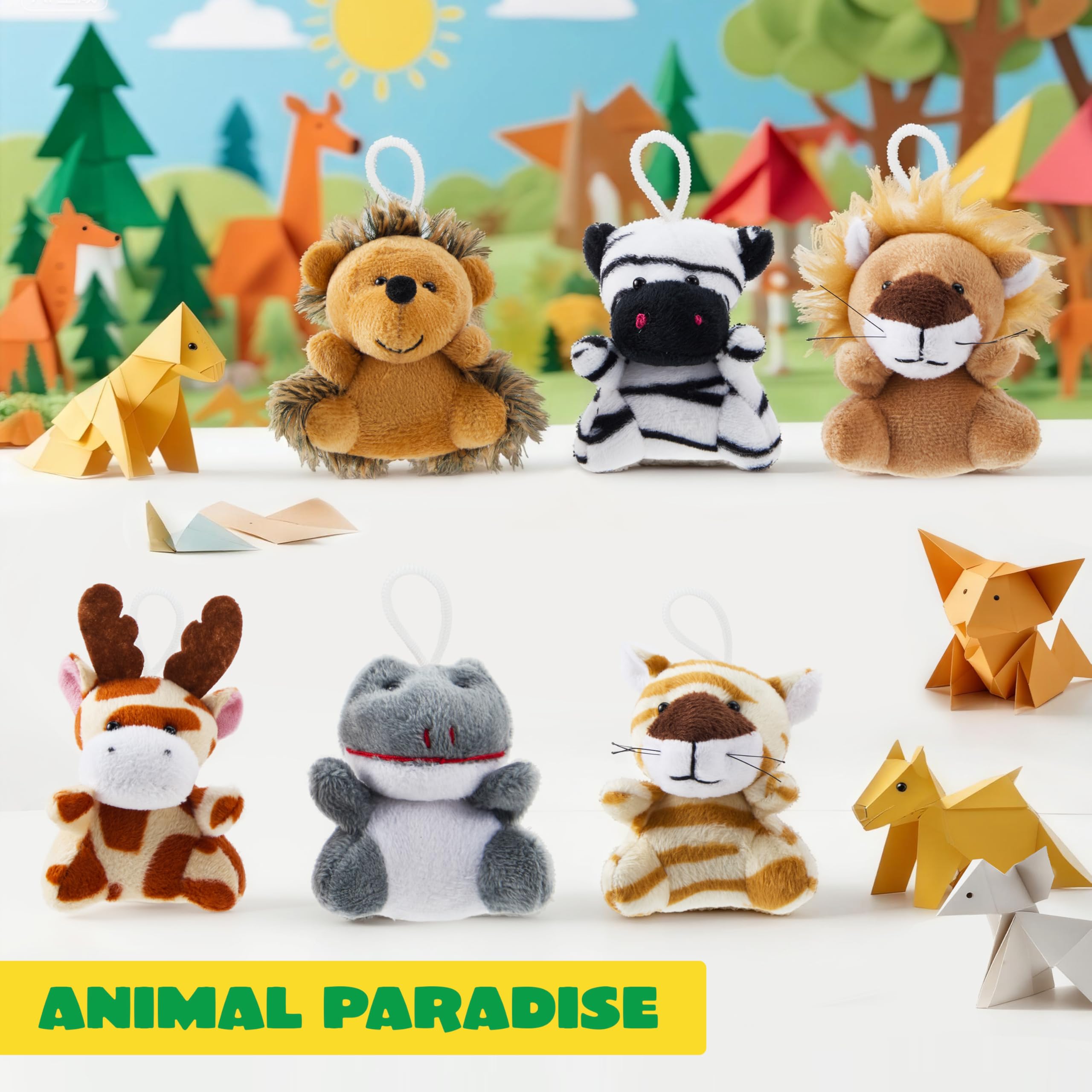 JOYIN safari animal plush keychain decoration for backpacks.