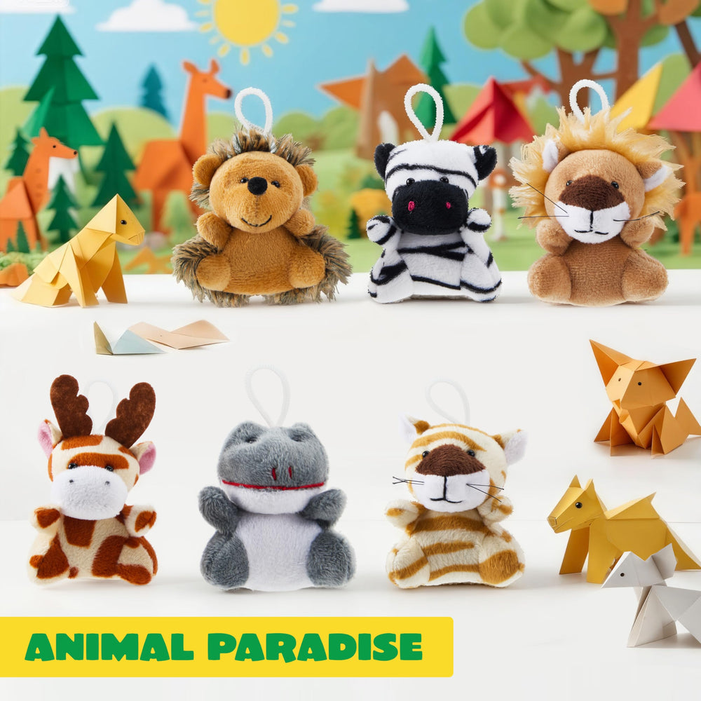 JOYIN safari animal plush keychain decoration for backpacks.