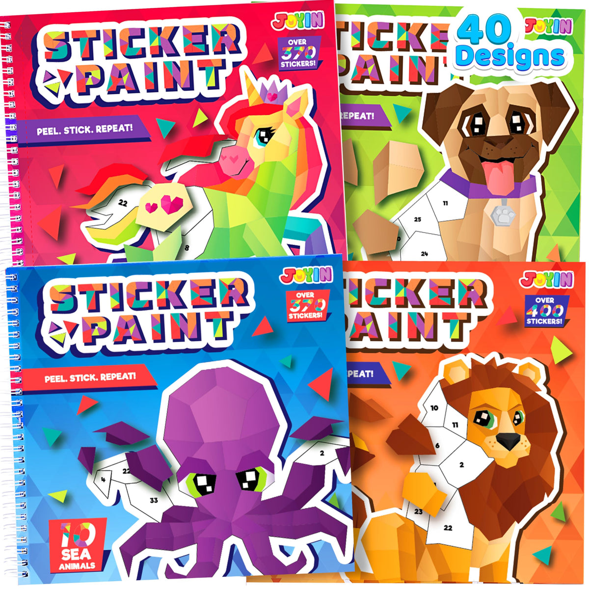 JOYIN safari sticker paint book page with animal silhouettes ready for coloring and stickers