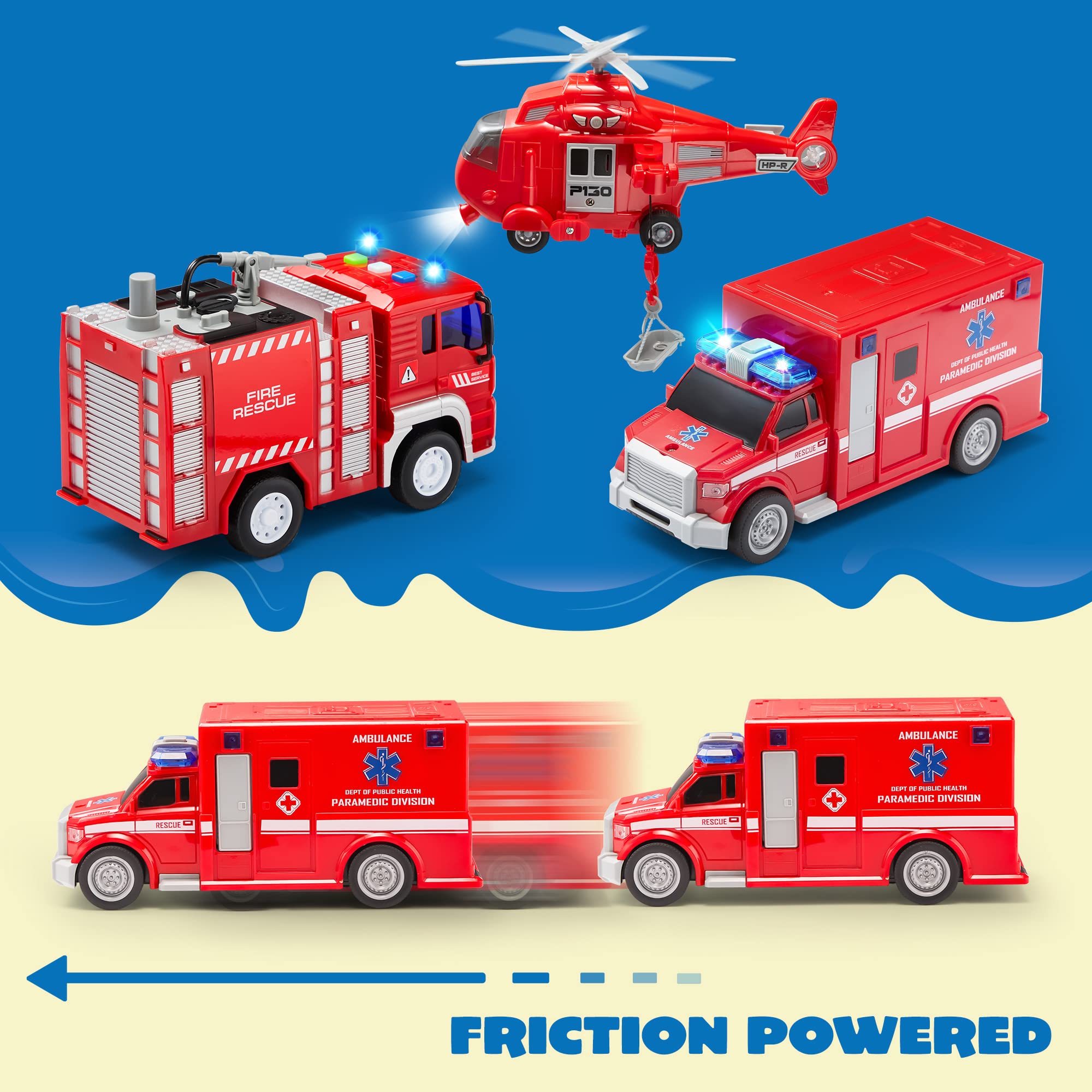JOYIN fire truck with friends supports interactive storytelling and cooperative play.
