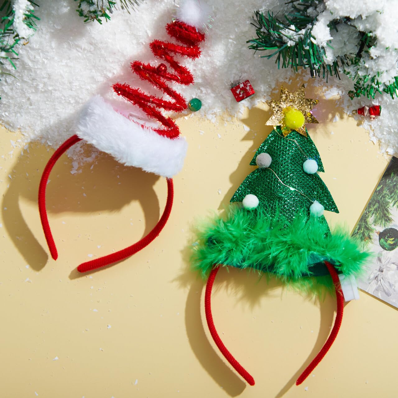 JOYIN Santa hat headband made from safe, durable plastic for comfortable wear.
