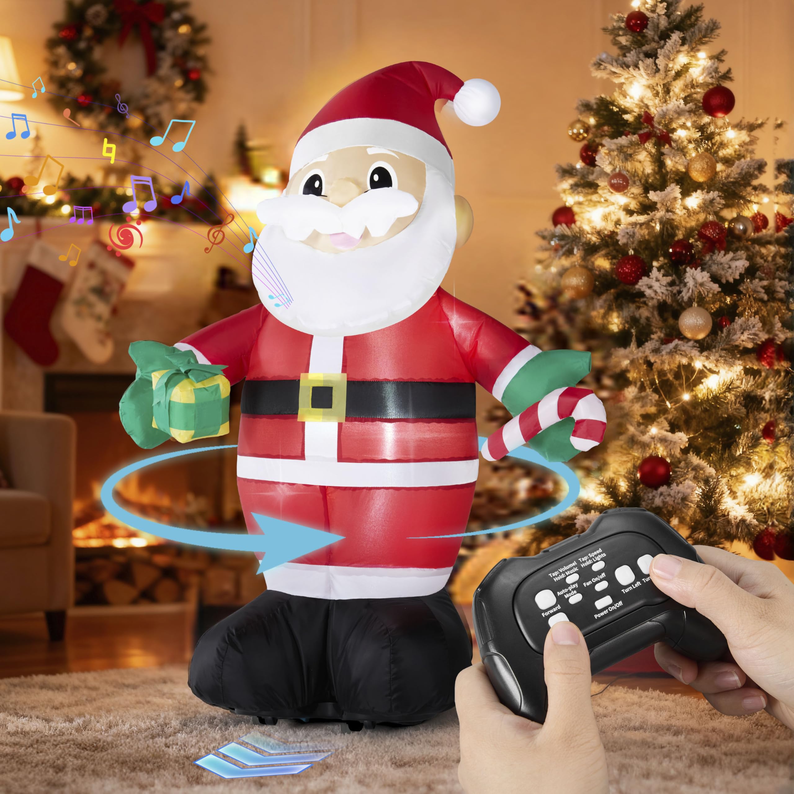JOYIN Santa inflatable 3ft for festive curb appeal and yard decor.