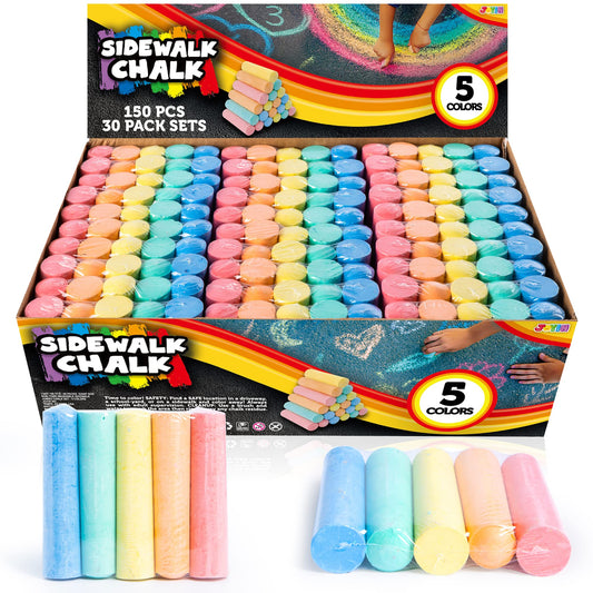 JOYIN sidewalk chalk set 150 pcs in a giant box for outdoor art.