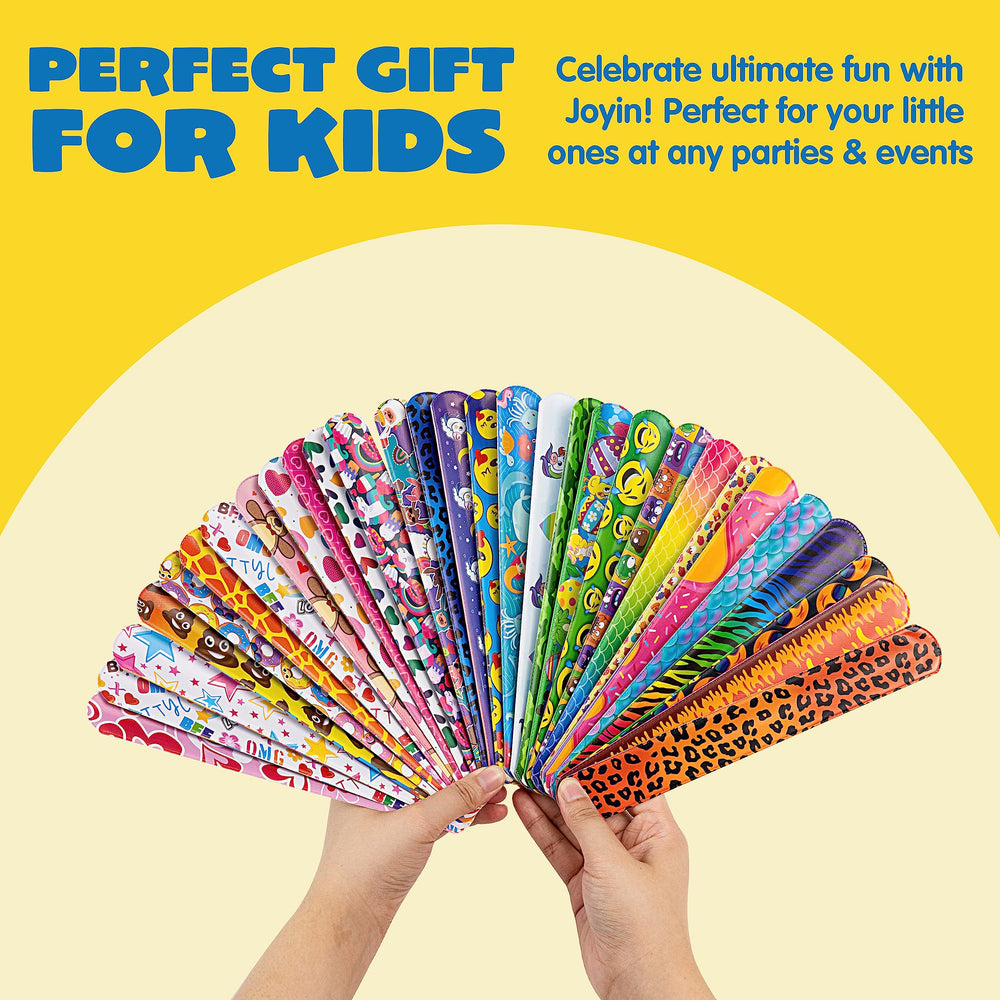 JOYIN slap bracelet rainbow pattern boosts visibility and instant wrist fit for kids.