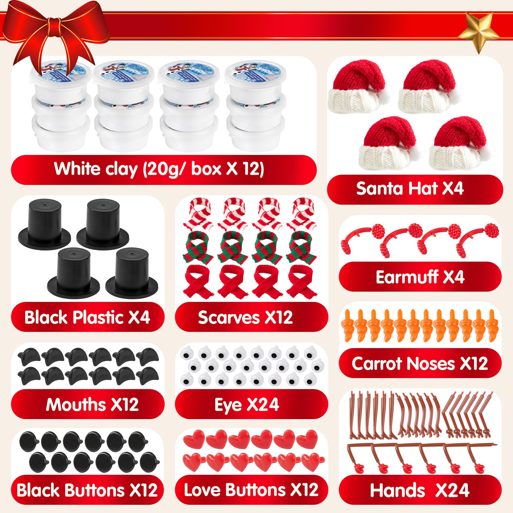 JOYIN snowman accessories including hats and scarves for personalized decoration.