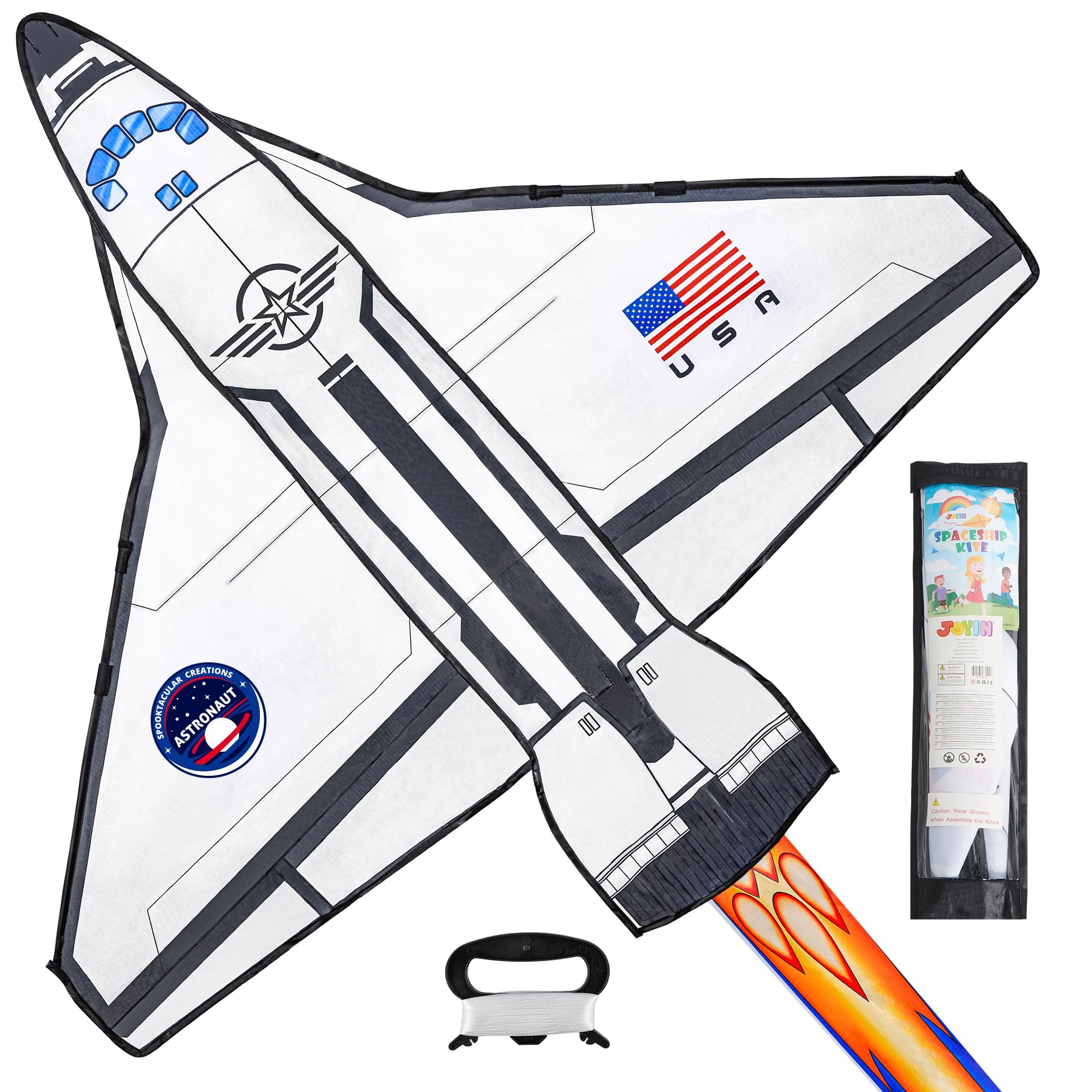 JOYIN Spaceship Kite with fire tail for vibrant skies and family fun.