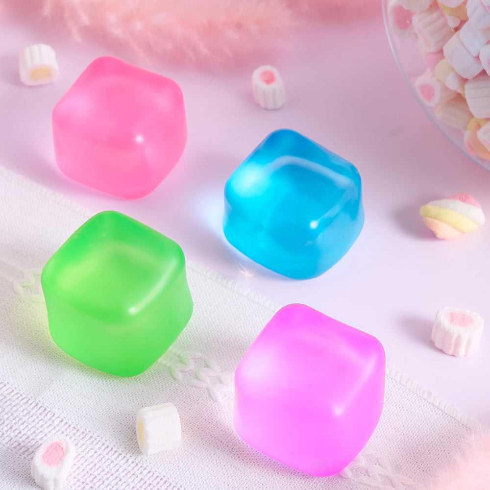 JOYIN stress cube 4-pack gift-pack colorful set for party favors.