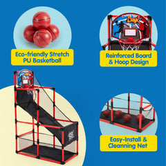 JOYIN sturdy base stand provides stable indoor basketball fun.