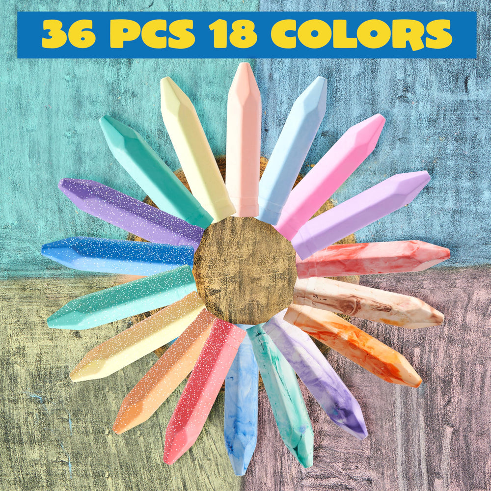 JOYIN tie-dye chalks create vibrant swirls for playful sidewalk murals