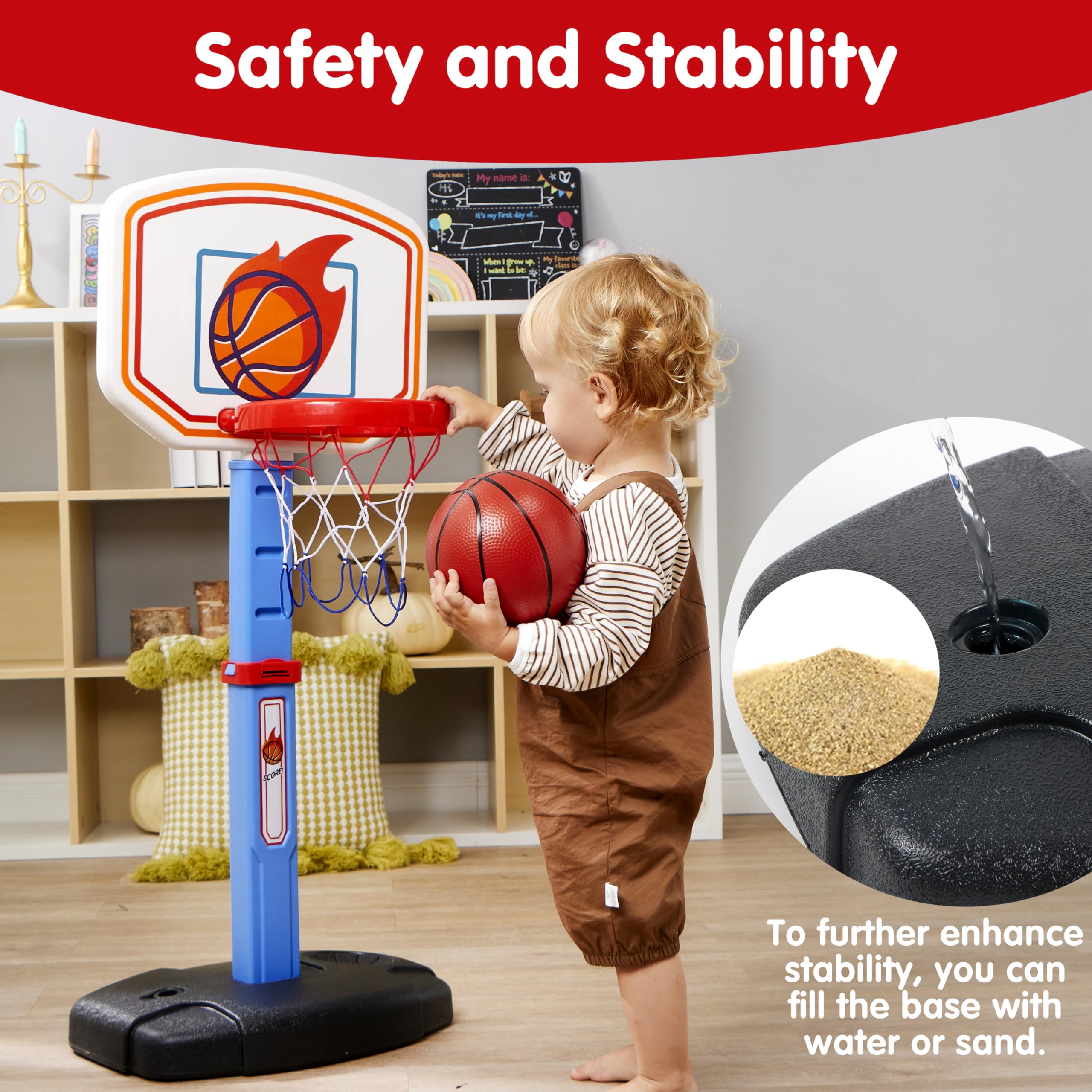JOYIN backboard close-up showing durable, kid-friendly construction