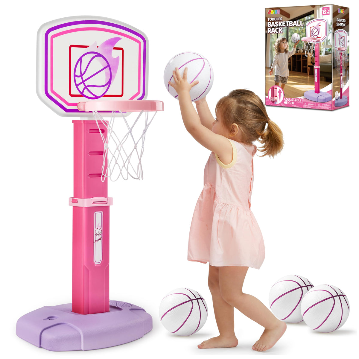 JOYIN toddler basketball hoop backboard setup for easy indoor play