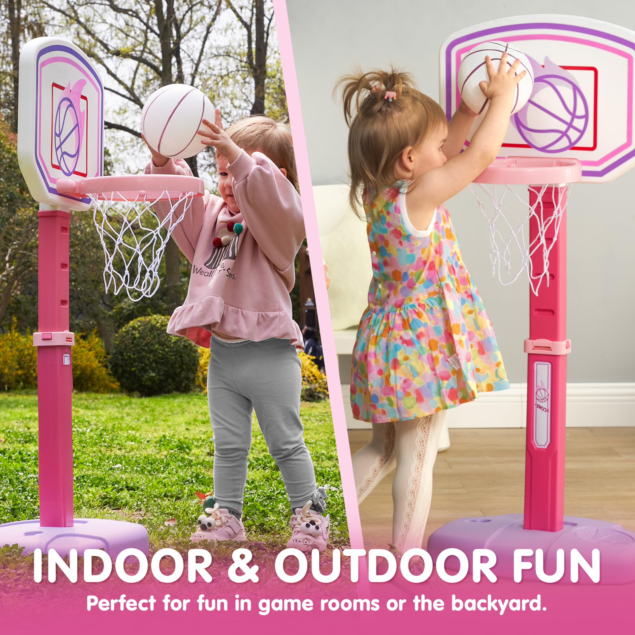 JOYIN toddler basketball hoop four balls for extended play