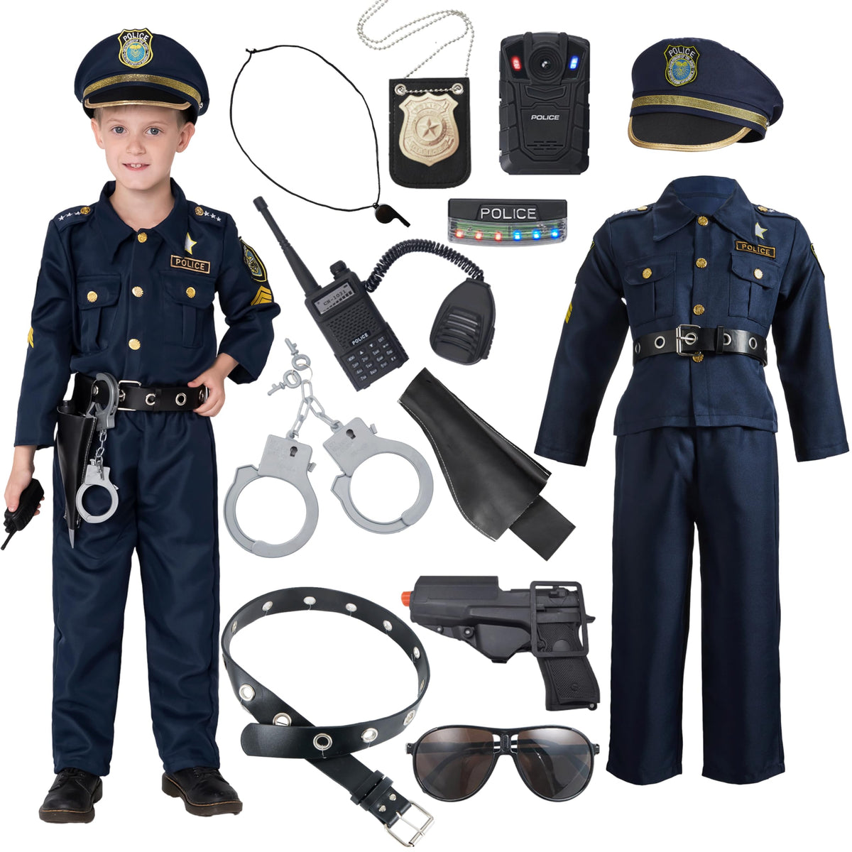 JOYIN toddler police costume set for imaginative play and dress-up