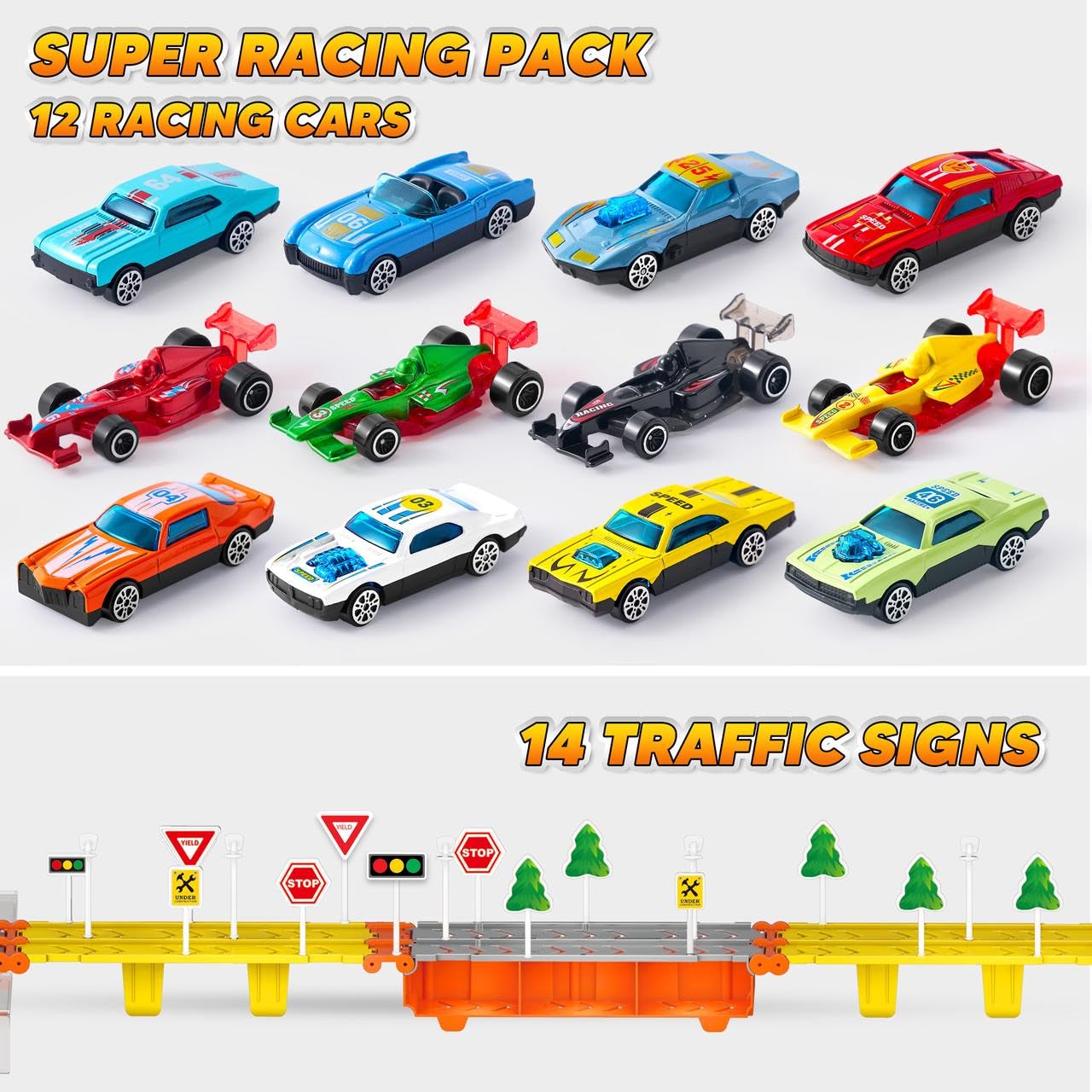 JOYIN cars slide out from top and grill for engaging, interactive play